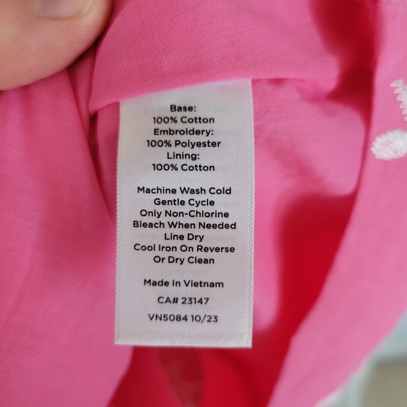 NEW Talbots Graceful Gardens Shift Dress Cotton Pastel Pink Size 12 Embroidered - Picture 7 of 12